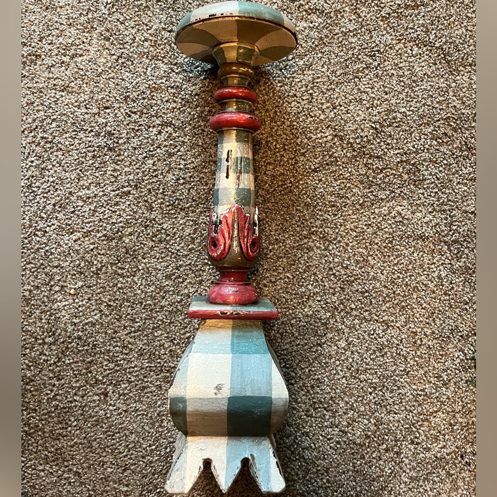 Artistic Multicolor Candle Holder Finial 17” tall